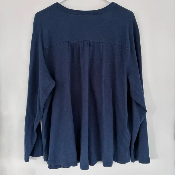 3x Women’s Dark Blue Floral Embroidered Long Sleeve Top - Picture 4 of 4